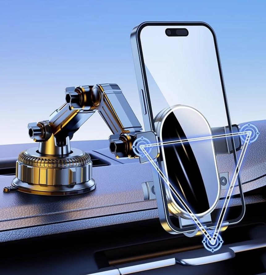 Suport Auto Telefon cu Braț Articulat și Ventuză