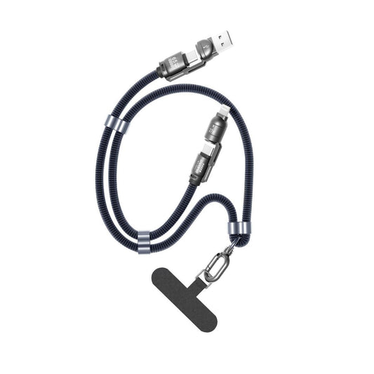 Cablu Lanyard 4-în-1 cu USB-A, USB-C și Lightning