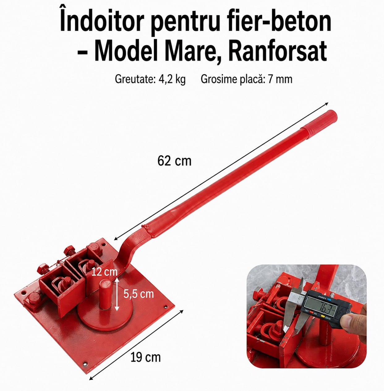 Îndoitor Fier-Beton Manual – Model Mare Ranforsat