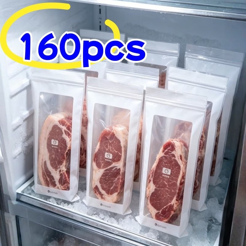 Pungi Depozitare Carne Congelator – Set 160 buc