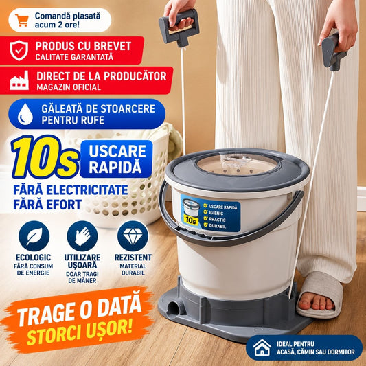 Găleată de Stoarcere Manuală Rufe – Uscare în 10 Secunde