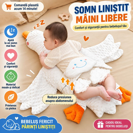 Pernă gâscă pentru bebeluși – somn liniștit