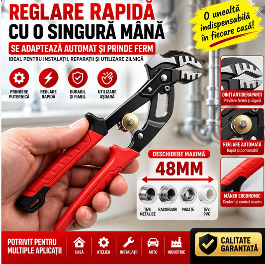 Clește Reglabil cu O Singură Mână – Prindere Fermă 48mm