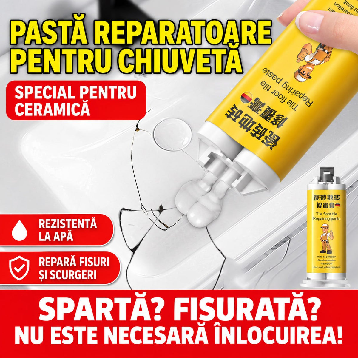 Pastă Reparatoare pentru Chiuvetă și Ceramică